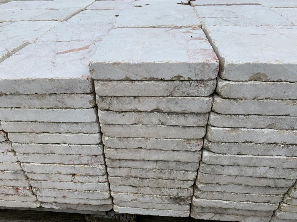 Terrassenplatten Marmor 20x20x3cm Beige Rose Sägerauh Kanten Getrommelt 4 Terrassenplatten Marmor 20x20x3cm Beige Rose Sägerauh Kanten Getrommelt – Bild 4