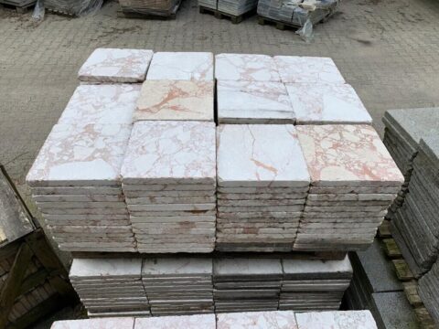 Terrassenplatten Marmor 30x30x3cm Beige Rose